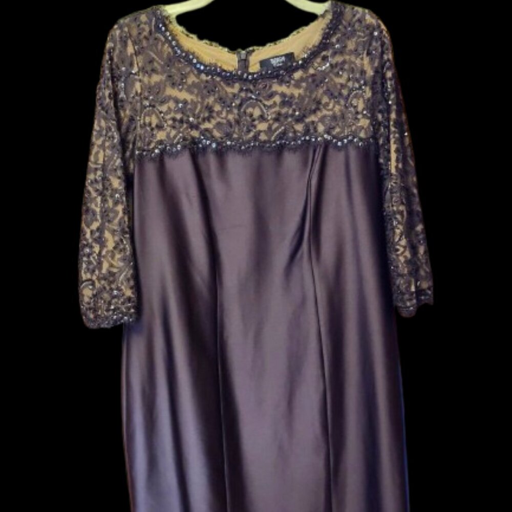 Tadashi Collection Formal Brown Dress with Bead Detail at top front and back
